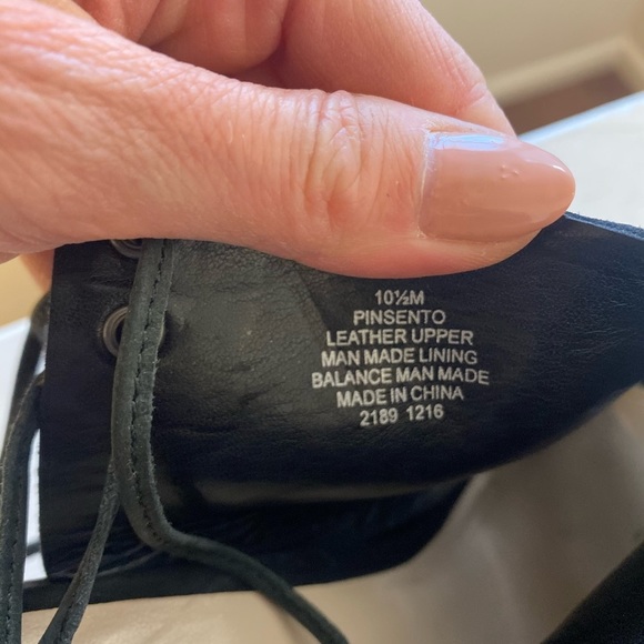 2 FOR $20 Nine West Pinsento Black Suede Leather Lace Up Back Peep Toe Booties - Picture 7 of 7